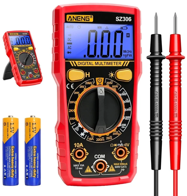 Main image of SZ306 Digital Multimeter,Backlit LCD,Data Hold for AC DC Voltage Test