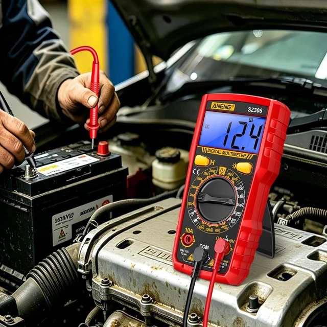 Alt view image 7 of 7 - SZ306 Digital Multimeter,Backlit LCD,Data Hold for AC DC Voltage Test