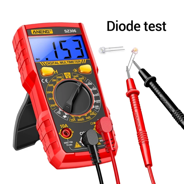 Alt view image 4 of 7 - SZ306 Digital Multimeter,Backlit LCD,Data Hold for AC DC Voltage Test