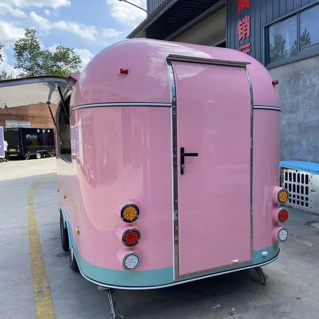 Alt view image 7 of 7 - Pink Retro Food Trailer | Mobile Catering Coffee Snack Bar Double Axle