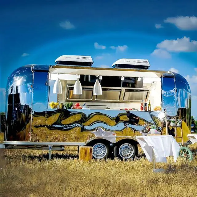 Alt view image 2 of 6 - BBQ Food Trailers Concession Trailers Burger Cart Fast Food Truck