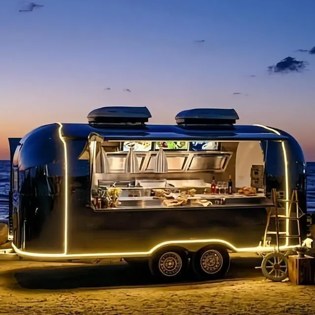 Alt view image 3 of 6 - BBQ Food Trailers Concession Trailers Burger Cart Fast Food Truck