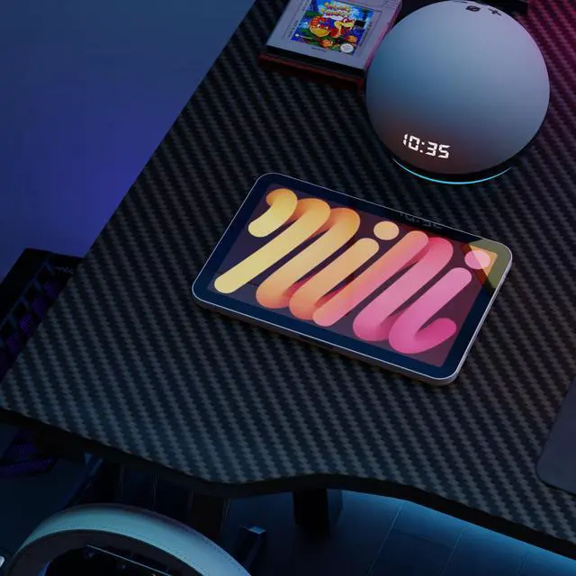 Alt view image 3 of 7 - | 47" Gaming Desk | Black & Red | Carbon Fiber Textured Computer Desk | Sturdy Steel Frame,Cup Holder, Headphone Hook, Cable Management Holes, Adjustable Leg Pads | for Gamers,Home,Office