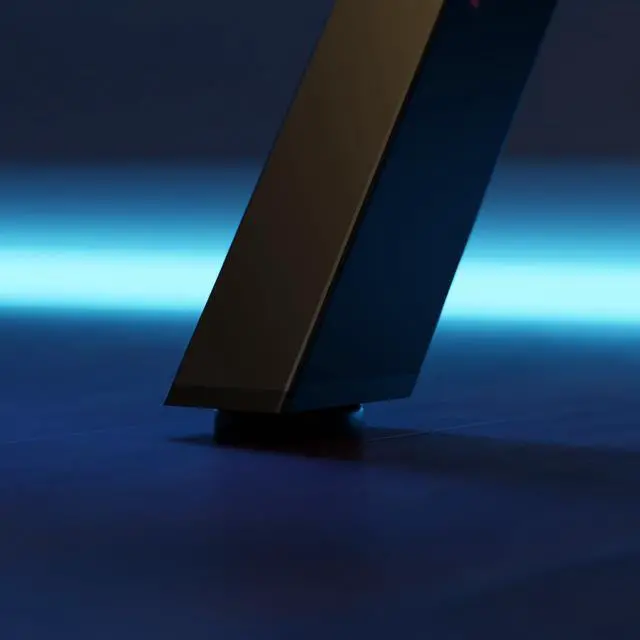 Alt view image 4 of 7 - | 47" Gaming Desk | Black & Red | Carbon Fiber Textured Computer Desk | Sturdy Steel Frame,Cup Holder, Headphone Hook, Cable Management Holes, Adjustable Leg Pads | for Gamers,Home,Office