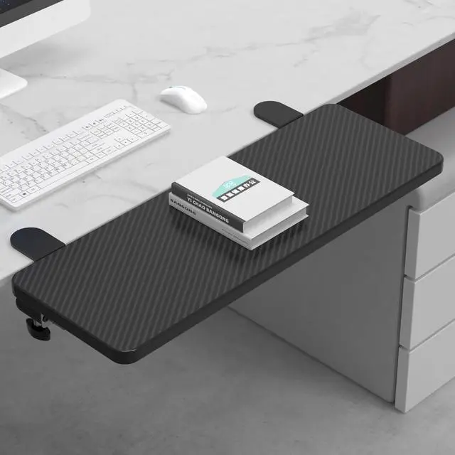 Main image of Ergonomics Desk Extender Tray, 31.5x9.5" Punch-Free Clamp on, Foldable Keyboard Drawer Tray, Table Mount Arm Wrist Rest Shelf, Computer Elbow Arm Support