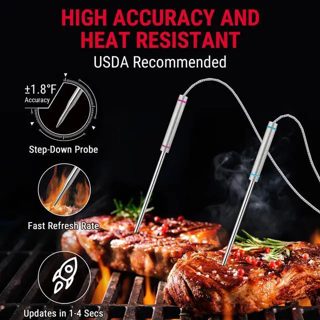 Alt view image 5 of 7 - TempSync 1000FT Wireless Meat Thermometer for Grilling and Smoking