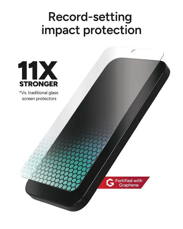 Alt view image 3 of 7 - Glass XTR4 Samsung Galaxy S25+/ S24+ Screen Protector - Tempered Glass, 11X Stronger with Graphene, Blue Light Filtering, Anti-Reflective Technology, InvisibleShield, Easy Dust-Free Installation