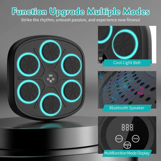 Alt view image 3 of 7 - Upgraded Music Boxing Machine for Adults and Kids, Large Size Wall Mounted Boxing Training Equipment with Gloves, Punching Bag for Home, Office, and Gym, 9 Modes & 9 Speeds