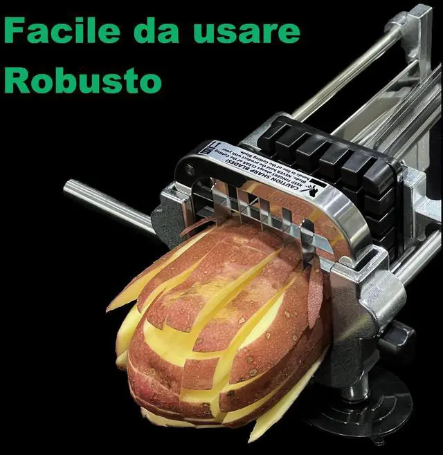 Alt view image 2 of 7 - French Fry Cutter, Heavy Duty Potato Slicer, Stainless Steel Potato Chopper Set with 1/2 and 1/4 Inch Blades for Sweet Potato, Carrot, Yam, Cucumbers