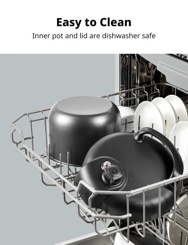 Alt view image 6 of 6 - 7-in-1 Small Electric Pressure Cooker, Slow Cooker, Steamer, Sauté, Sous Vide, Warmer, Multi Cooker with Natural Ceramic Coated Non-Stick Pot, 3 Quarts