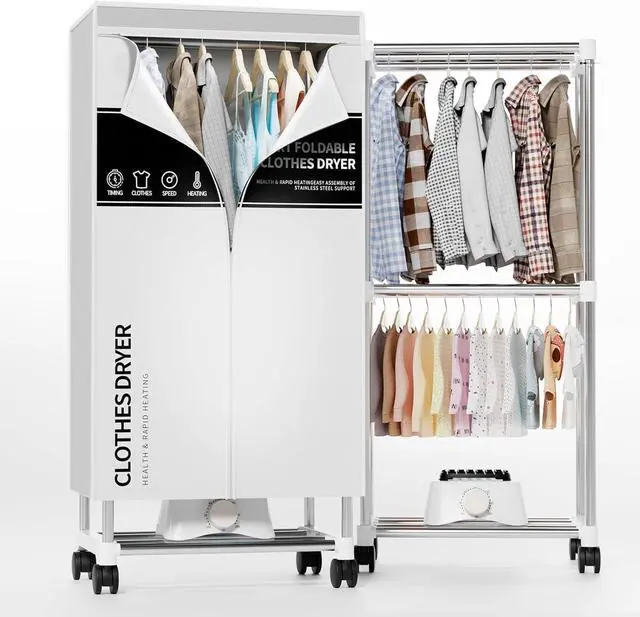 Main image of Clothes Dryer, Portable Drying Machine with Timer, 60inch Laundry Drying Wardrobe with Large Capacity, Electric Dryer/Rack for Home | Appartments (Grey UE5)