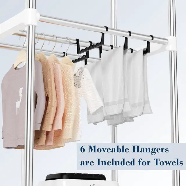 Alt view image 2 of 6 - Clothes Dryer, Portable Drying Machine with Timer, 60inch Laundry Drying Wardrobe with Large Capacity, Electric Dryer/Rack for Home | Appartments (Grey UE5)