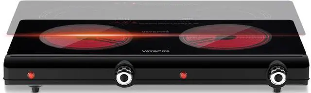 Main image of Infrared Double Burner Electric Cooktop - 1800W Portable Stove, Heat-up In Seconds, Countertop Cooktop for Dorm, Compatible with All Cookware