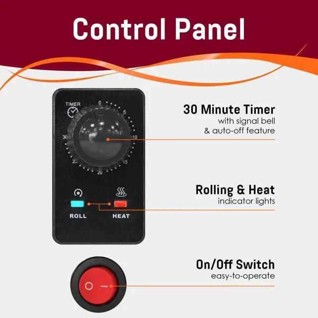 Alt view image 2 of 6 - EHD-051B Hot Dog Toaster Oven, 30-Min Timer, Stainless Steel Heat Rollers Bake & Crumb Tray, World Series Baseball, 4 Bun Capacity, Black