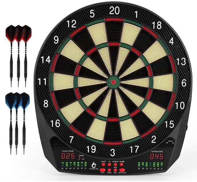 Main image of Electronic Dart Board, 35 Games and 580 Variants Electric Soft Tip Dartboard Set, Digital Dartboards for Adults with 6 Darts, 100 Soft Tips