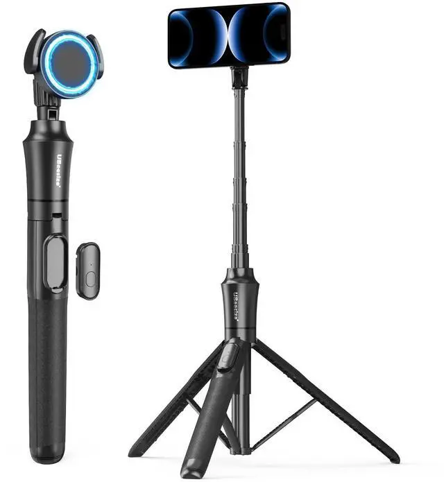 Main image of 72'' Magnetic Tripod for iPhone with Remote, Extendable Cell Phone Tripod Stand, Compatible with MagSafe, Selfie Stick Tripod for iPhone 15 14 13 12 11 Series and Android Phones