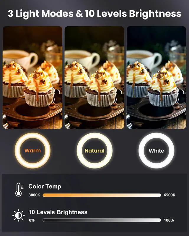 Alt view image 5 of 7 - Ring Light with Stand Tripod for iPhone 10 Overhead Camera Mount, 70.8 Tall Adjustable Selfie Light with Phone Holder for Video Recording, Photography, Streaming, TikTok, YouTube