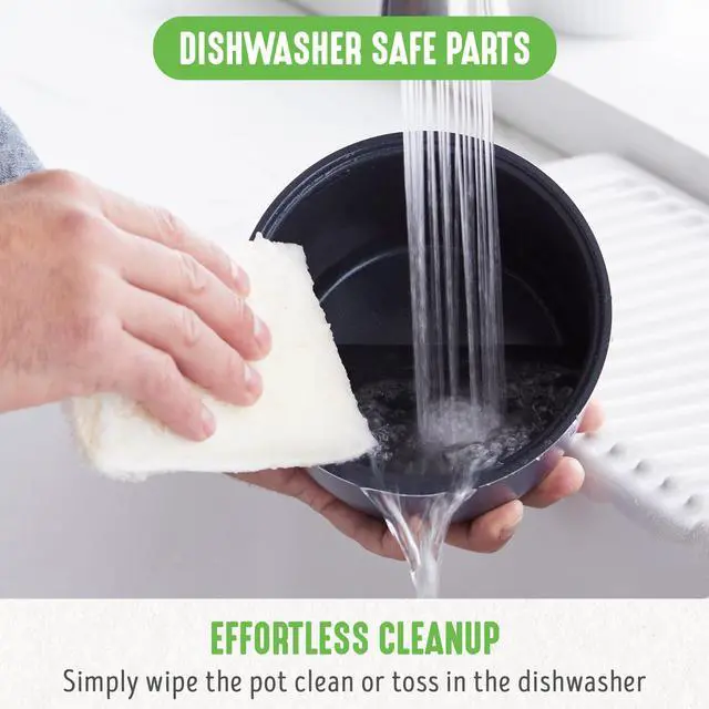 Alt view image 5 of 5 - Digital Rice Cooker, 2-Cups Uncooked/4-Cups Cooked, Removable Nonstick Ceramic PFAS-Free Pot, One-Touch Presets, Oats, Quinoa, Brown Rice, Auto Keep Warm, Fuzzy Logic Tech, 1.5 QT, Turquoise