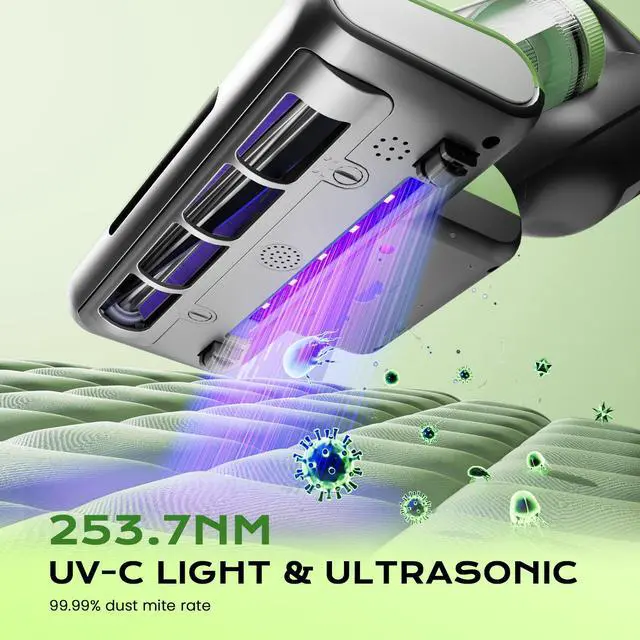 Alt view image 4 of 7 - Mattress Vacuum Cleaner Bed Vacuum Versatile Handheld Vacuums with 500W 18Kpa Power Suction & 253.7nm U-V-C Light & Heating Tech & 30000 RPM/Min Brush Roll Rotation Corded