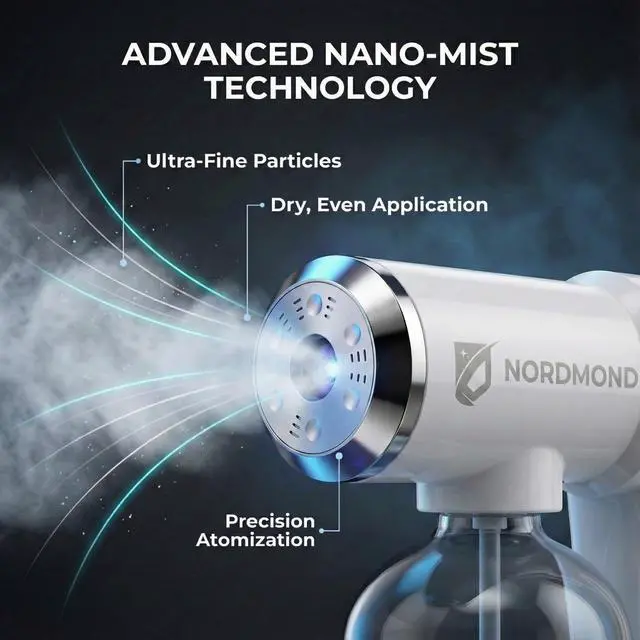 Alt view image 2 of 7 - The Original Disinfectant Fogger Machine - Professional Sanitizer Sprayer - ULV Atomizer & Nano Steam Gun Rechargeable Barber Spray Gun with Blue Light V2