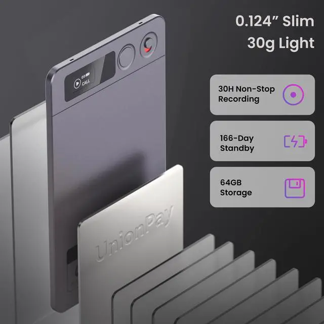 Alt view image 6 of 7 - AI Voice Recorder, Note Pro Voice Recorder Transcribe & Summarize, AI Noise Cancellation Technology, Supports 152 Languages, 64GB Memory APP Control Audio Recorder for Lectures, Meetings, Calls