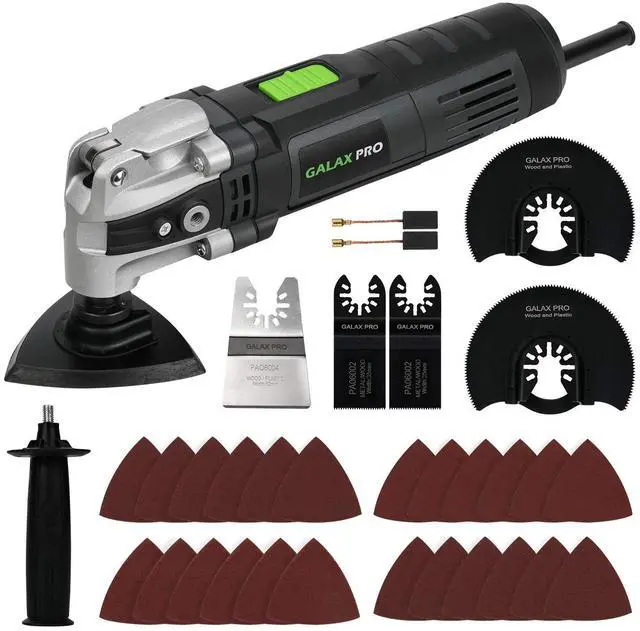 Main image of 3.5A 6 Variable Speed Oscillating Multi Tool Kit with Quick Clamp System Change and 30pcs Accessories, Oscillating Angle:4° for Cutting, Sanding, Grinding