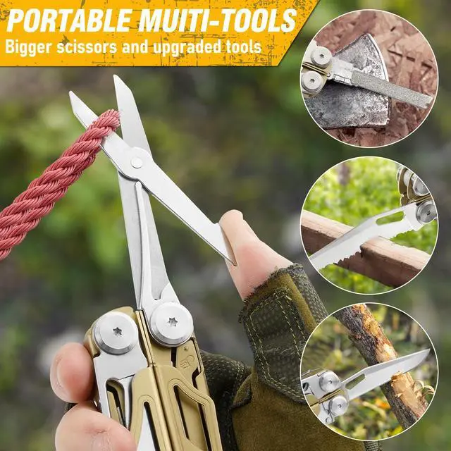 Alt view image 7 of 7 - Multitool Pliers Pro BI2045, 31-in-1 Stainless Steel Multi Tool with Replaceable Wire Cutters and Saw, Foldable Heavy-duty Multitool Set with Scissors and Screwdriver for Hiking Camping Repair