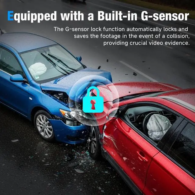 Alt view image 4 of 7 - 3 Channel 4K Dash Cam with 5GHz WiFi & APP Control, 4K/2.5K+1080P+1080P Front Inside and Rear, Triple Dash Camera with 64GB Card, G-Sensor, 24 Hours Parking Mode, Loop Recording, Night Vision