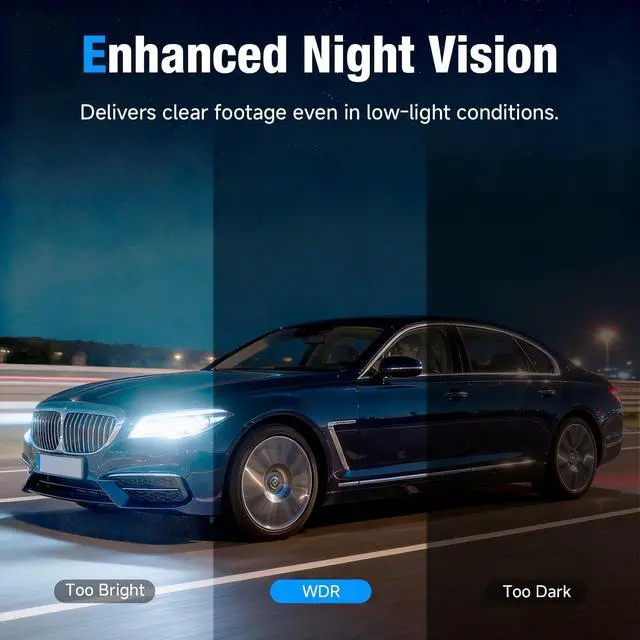 Alt view image 7 of 7 - 3 Channel 4K Dash Cam with 5GHz WiFi & APP Control, 4K/2.5K+1080P+1080P Front Inside and Rear, Triple Dash Camera with 64GB Card, G-Sensor, 24 Hours Parking Mode, Loop Recording, Night Vision