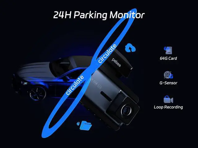 Alt view image 5 of 7 - 4K Dash Cam Front and Rear, 64GB SD Card, Dual Dash Camera for Cars with Wi-Fi, GPS, ADAS, BSD, LCA, 3 IPS Display Car Camera, APP & Voice Control, Night Vision, 24H Parking Mode