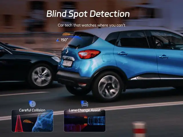 Alt view image 7 of 7 - 4K Dash Cam Front and Rear, 64GB SD Card, Dual Dash Camera for Cars with Wi-Fi, GPS, ADAS, BSD, LCA, 3 IPS Display Car Camera, APP & Voice Control, Night Vision, 24H Parking Mode