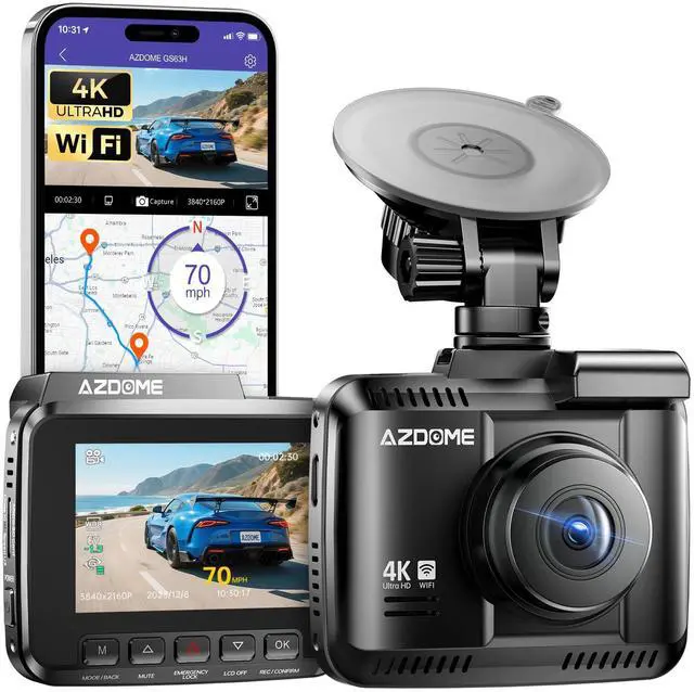 Main image of GS63H 4K Dash Cam Built-in WiFi 6 GPS Car Dashboard Camera Recorder with STARVIS Night Vision, UHD 2160P, 150° Wide Angle, WDR, G-Sensor, Loop Recording, 24H Parking Mode