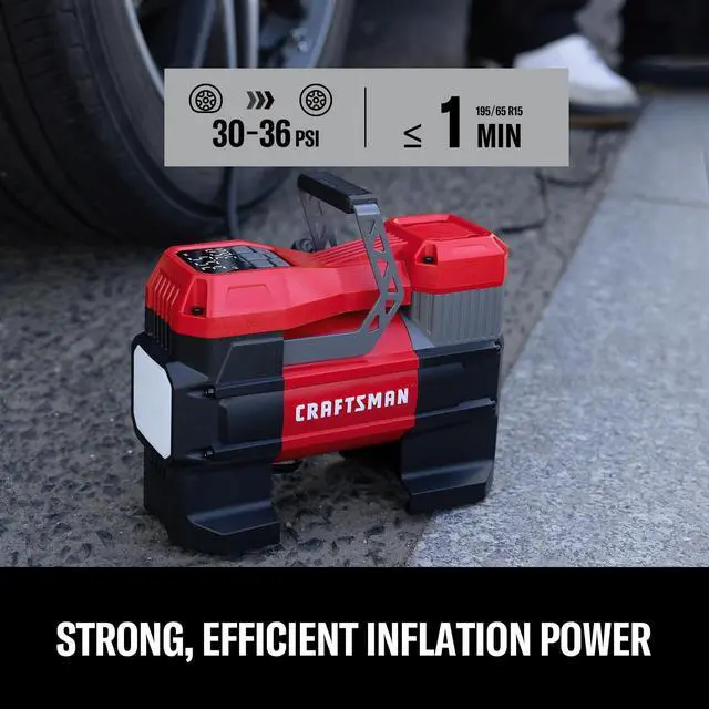 Alt view image 4 of 7 - 12V Portable Tire Inflator, Digital Air Compressor Pump with Gauge & LED Light, 150 PSI Auto Shut-Off, Compact Air Pump for Car, Motorcycle, Bike & Sports Balls