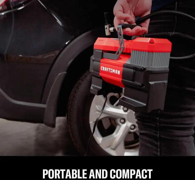 Alt view image 5 of 7 - 12V Portable Tire Inflator, Digital Air Compressor Pump with Gauge & LED Light, 150 PSI Auto Shut-Off, Compact Air Pump for Car, Motorcycle, Bike & Sports Balls