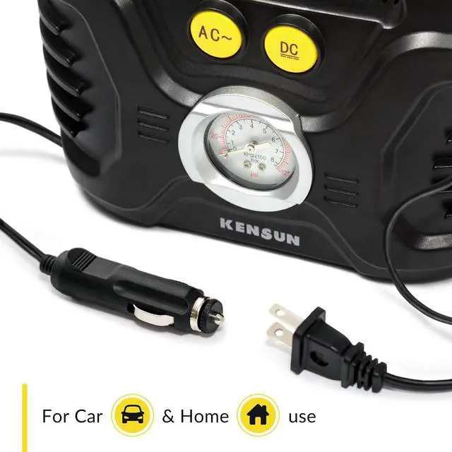 Alt view image 3 of 7 - Portable Air Compressor Pump for Car 12V DC and Home 110V AC Swift Performance Tire Inflator 100 PSI for Car - Bicycle - Motorcycle - Basketball and Others with Analog Pressure Gauge (AC/DC)