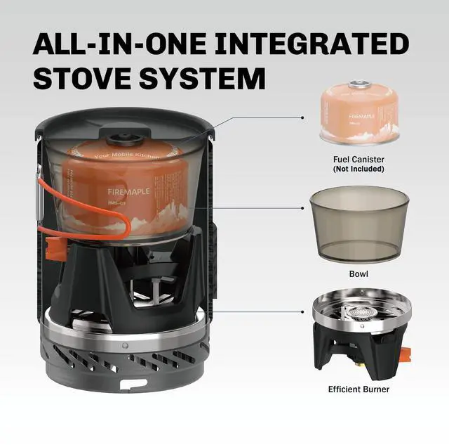 Alt view image 2 of 7 - Fire-Maple "Fixed Star 1" Backpacking and Camping Stove System | Outdoor Propane Cooking Gear | Portable Pot/Jet Burner Set | Ideal for Hiking, Trekking, Fishing, Hunting Trips and Emergency Use