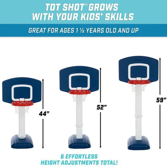 Alt view image 3 of 5 - Tot Shot Toddler Basketball Set - Kids Indoor & Outdoor Toy Hoop with Adjustable Height