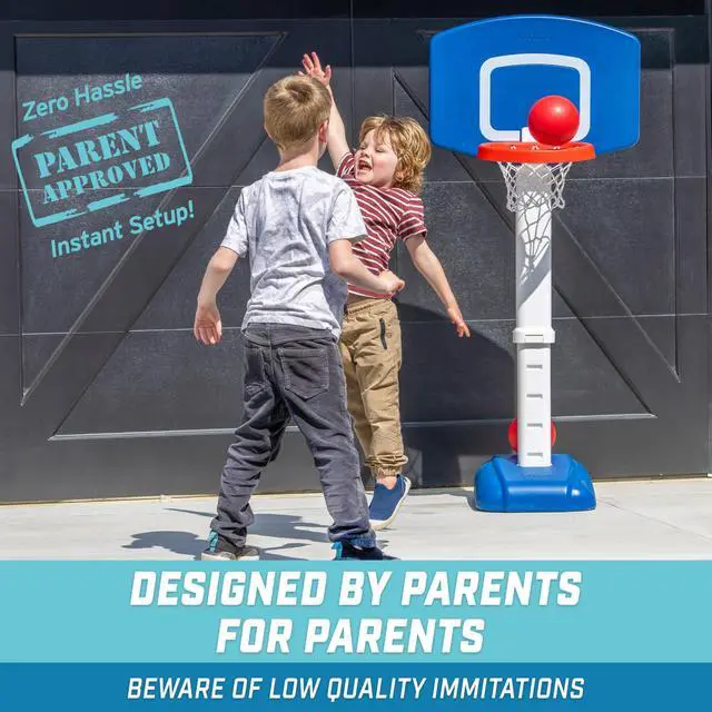 Alt view image 5 of 5 - Tot Shot Toddler Basketball Set - Kids Indoor & Outdoor Toy Hoop with Adjustable Height