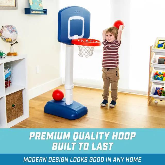 Alt view image 2 of 5 - Tot Shot Toddler Basketball Set - Kids Indoor & Outdoor Toy Hoop with Adjustable Height