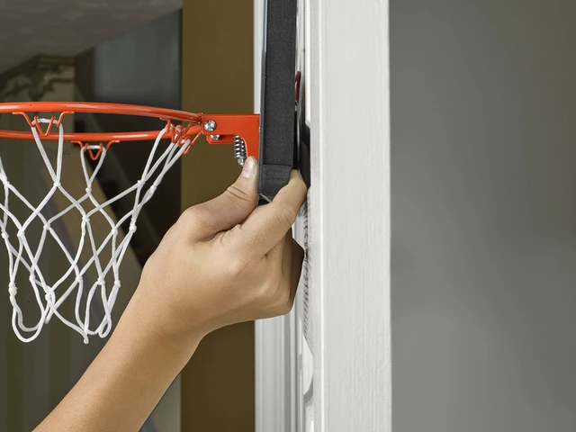 Alt view image 5 of 7 - 23" LED Light-Up Over the Door Mini Basketball Hoop Includes Mini Basketball and Air Pump , Black