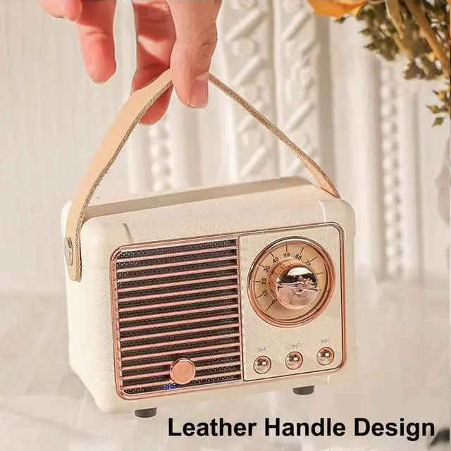 Alt view image 13 of 14 - SOEWIOU Baolira Retro Bluetooth Speaker, Portable Wireless Speaker with Crystal Clear Stereo Sound Rich Bass, Vintage Decor, Birthday Gifts for Women Teenage (Beige)