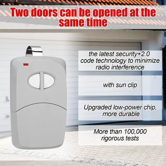 Alt view image 12 of 14 - SOEWIOU 4 Pcs 2 Channel Gate Opener Remote Compatible with Multicode Linear MCS412001 10 Dip 300mhz Garage Door Opener Remote Control Transmitter with Sun Visor Clips