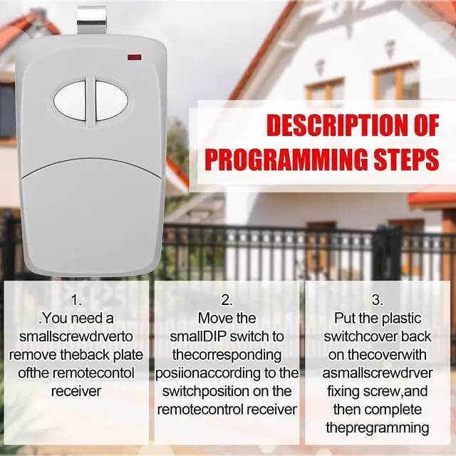 Alt view image 13 of 14 - SOEWIOU 4 Pcs 2 Channel Gate Opener Remote Compatible with Multicode Linear MCS412001 10 Dip 300mhz Garage Door Opener Remote Control Transmitter with Sun Visor Clips