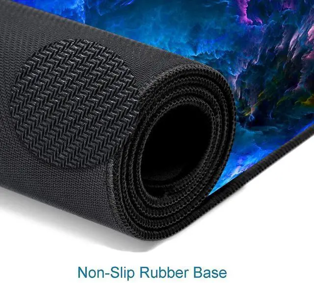 Alt view image 10 of 12 - SOEWIOU Gaming Mouse Pad, Large Non-Slip Rubber Base Mousepad, Keyboard Mouse Mat, Desk Pad with Stitched Edges, 31.5x11.8inch, Dazzling Galaxy