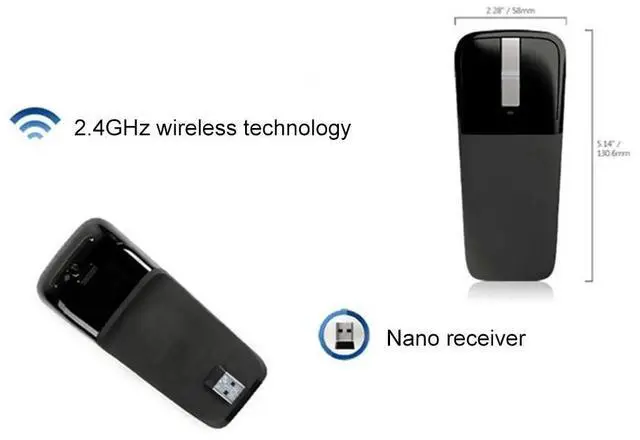 Alt view image 5 of 5 - VAREQOY mouse for Microsoft Arc Touch 2 generation mouse for Arc Touch portable wireless Mice