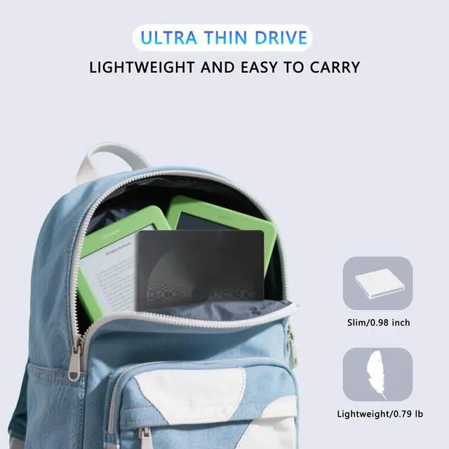 Alt view image 7 of 7 - VAREQOY CD/DVD External Drive USB 3.0 & Type-C Portable External CD/DVD Burner for Mainstream Computer Systems Such As Windows 11/10/8/7 / XPLinuxMac