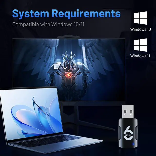 Alt view image 6 of 6 - VAREQOY 2-In-1 USB WiFi Bluetooth Adapter - 900Mbps 2.4/5GHz Dual-Band, WiFi & Bluetooth Adapter for PC/Laptop/Desktop, Wireless USB Dongle, Driver Free, Win 10/11