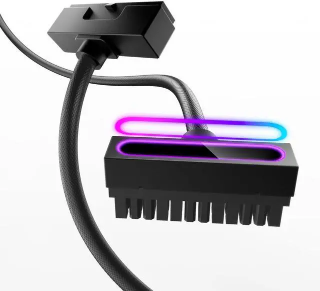 Main image of VAREQOY Hydrus-24PIN PC PSU Extension Cable ARGB LED, Copper Wire Motherboard Power Extension Cable Integrated Minimalist Design, 2000W Power (Whole Set), PC Power Cord for Cable Management & DIY