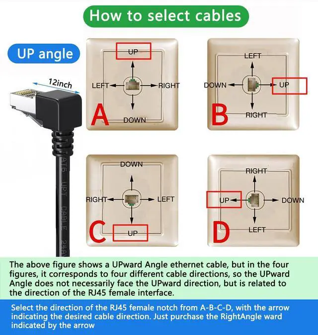 Alt view image 4 of 7 - VAREQOY 2Pack Cat6 Extension Cable 90 Degree,CAT6 Ethernet Extender Cable 4inch,Right Angle Upward Internet Network Patch Cord RJ45 8p8c Male to Female Adapter Upward Angle