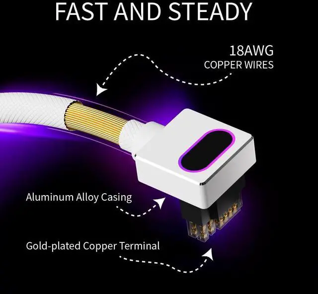 Alt view image 5 of 7 - VAREQOY 12+4Pin(16-pin) 12VHPWR GPU Modular CableDirect Connection Cable for NVIDIA GeForce RTX 40/5070/5080 Series Graphics Cards,18AWG 90°Right-Angle Design,Not an Extension Cable(White, Clip A)